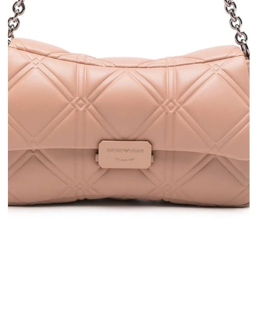 Emporio Armani Pink Medium Leather Shoulder Bag