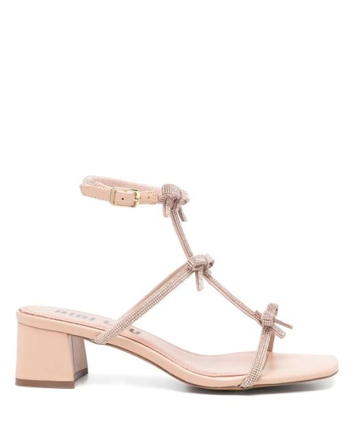 Bibi Lou 50mm Leather Heeled Sandals Pink