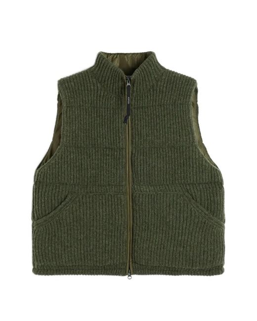 Aspesi Green Zip Knitted Gilet for men