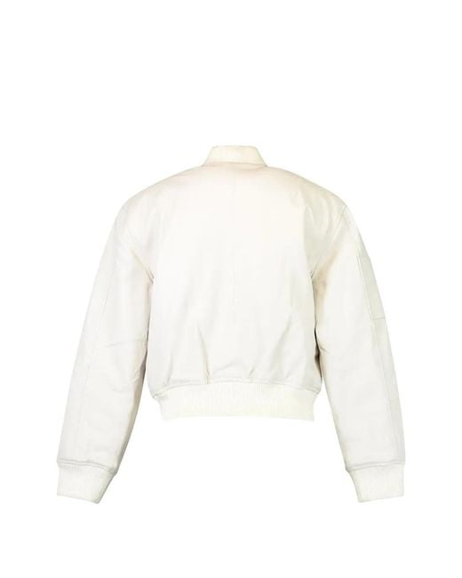 SPRWMN White Zip-Up Bomber Jacket