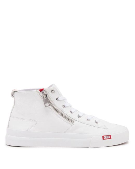 DIESEL White S-athos Logo-patch Sneakers for men