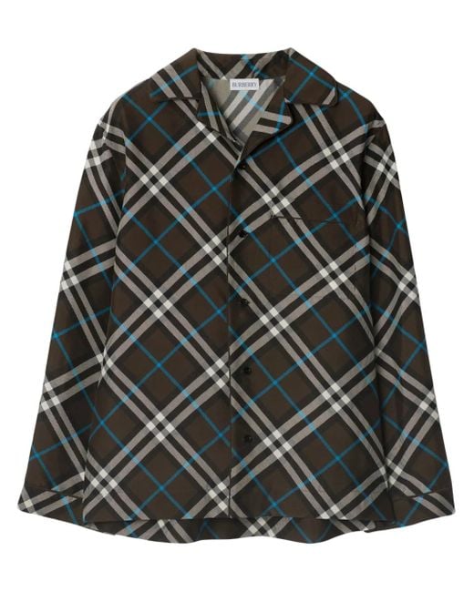 Camisa con motivo Vintage Check Burberry de color Black