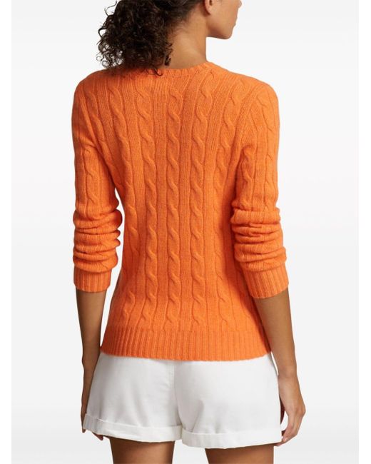 Polo Ralph Lauren Orange Cable-knit Cashmere Jumper