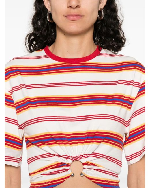 Rabanne Red Striped T-Shirt