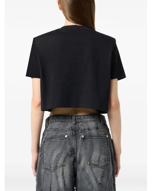 Blumarine Black Logo-Print Jersey T-Shirt