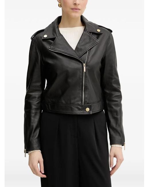 ARMANI EXCHANGE Black Epaulette Zip-Up Jacket