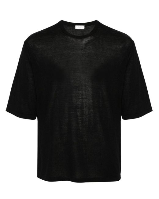 T-shirt en maille Saint Laurent pour homme en coloris Black