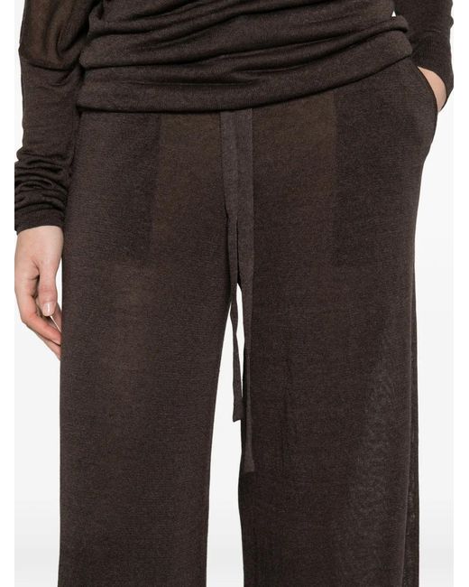 P.A.R.O.S.H. Brown Drawstring Palazzo Pants