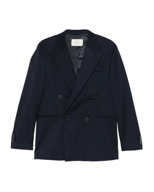 Manuel Ritz Blue Double-Breasted Button-Up Blazer for men