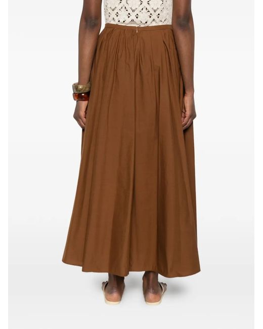 Forte_forte Brown Pleated Midi Skirt