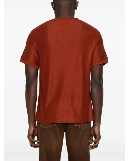 Sandro Red Ribbed T-Shirt for men