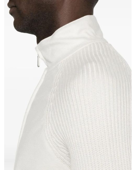 Bomber Con Inserti di Eleventy in White da Uomo