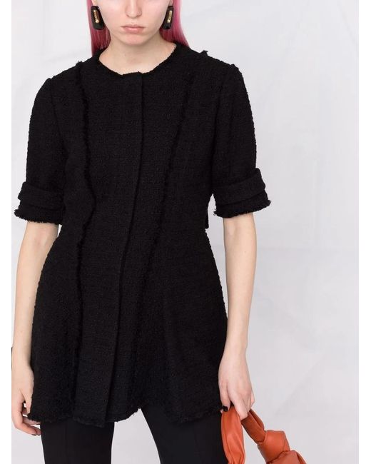 Proenza Schouler Black Raw Edge Tweed Jacket