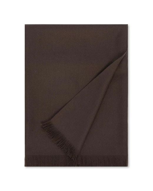 Bompard Brown Fringed Cashmere Scarf