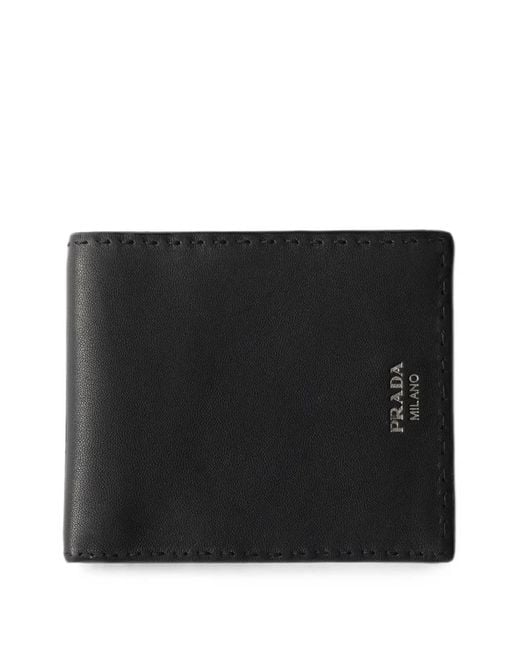 Prada Black Antiqued Leather Wallet for men