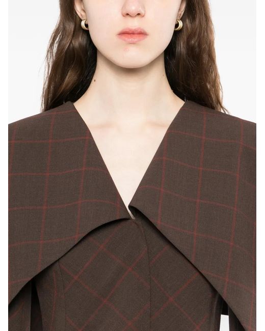 A.W.A.K.E. MODE Brown Collar Crop Jacket
