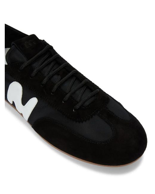 MSGM Black Appliqué Lace-Up Sneakers for men