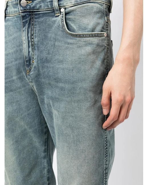 Represent Blue Mid-Rise Straight-Leg Jeans for men