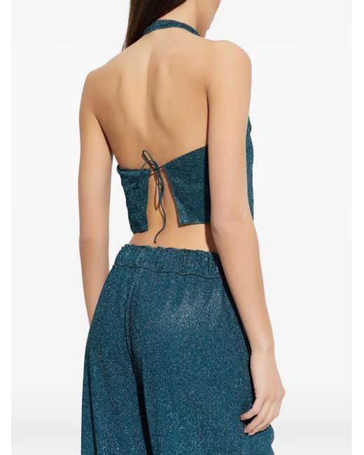 Top Con Cuello Halter Oseree de color Blue