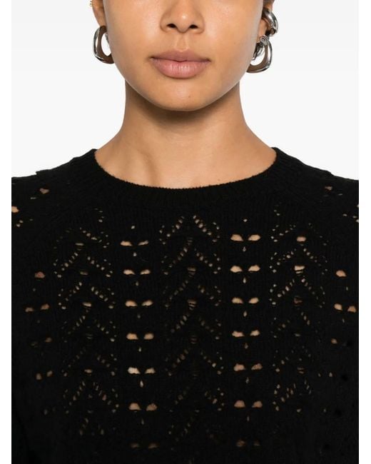 CECILIE BAHNSEN Black Openwork Sweater