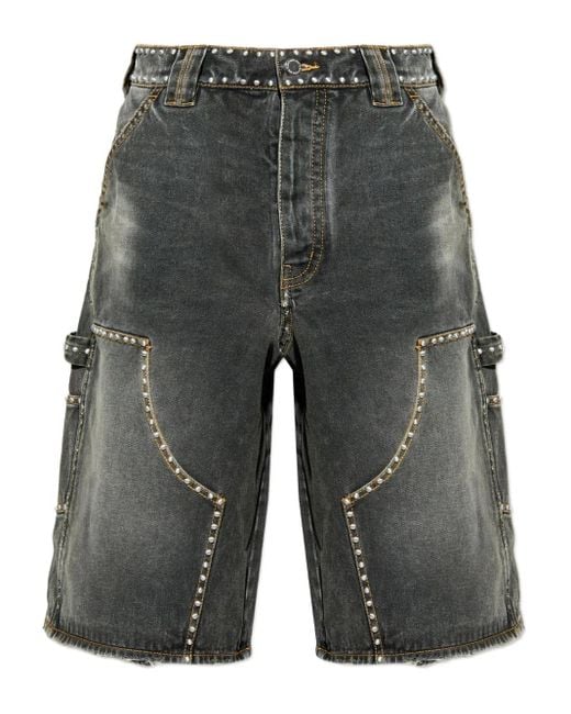 Pantalones vaqueros cortos con apliques A Bathing Ape de hombre de color Gray