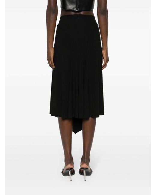 Falda midi con placa del logo Mugler de color Black