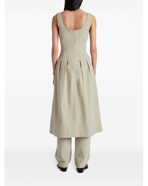 Proenza Schouler Natural Pleated Cotton Dress