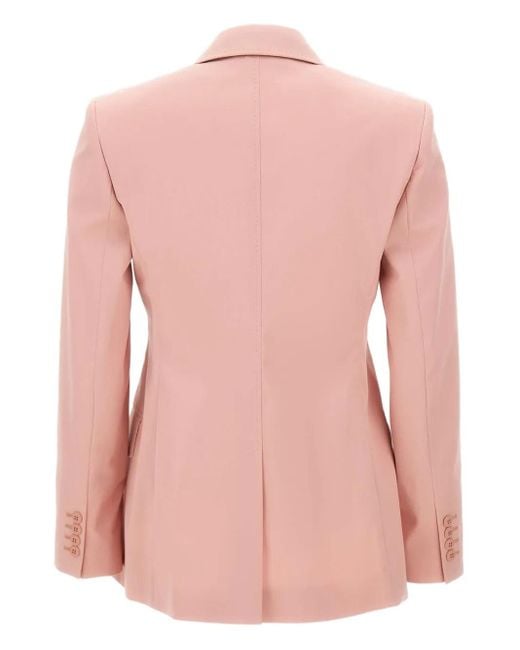 Max Mara Pink Notched-Lapels Button Blazer