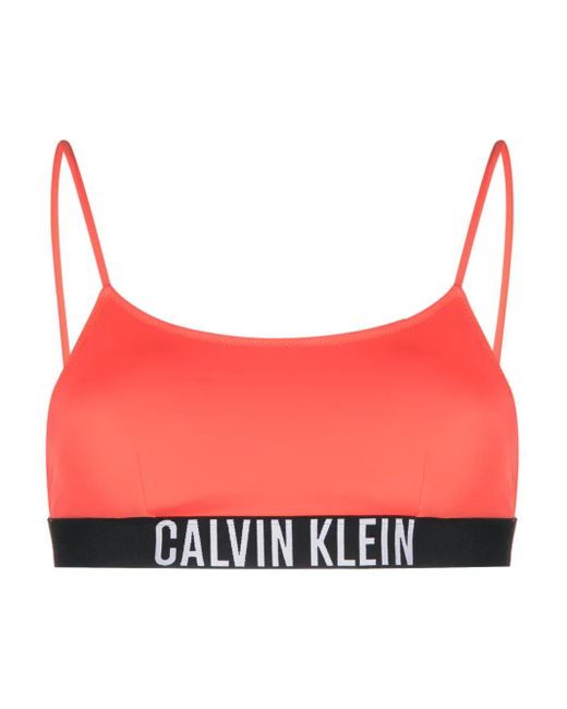 Calvin Klein Red Bralette-Style Bikini Top