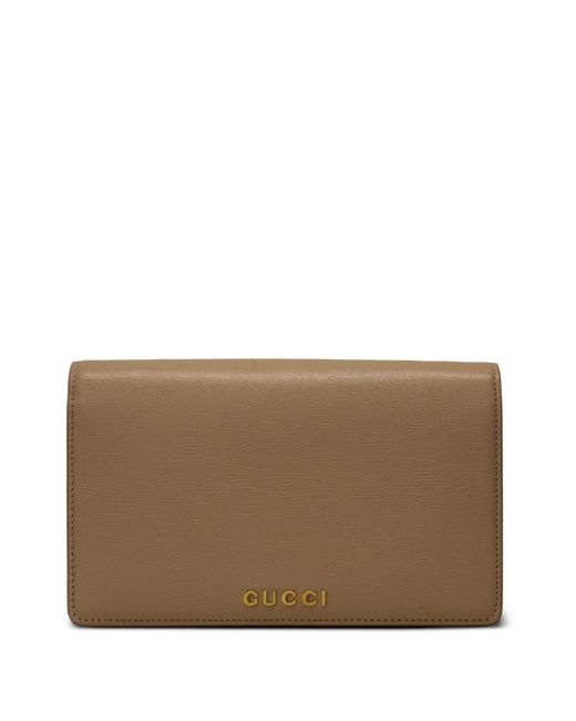 Gucci Natural Portemonnaie mit Logo-Schild