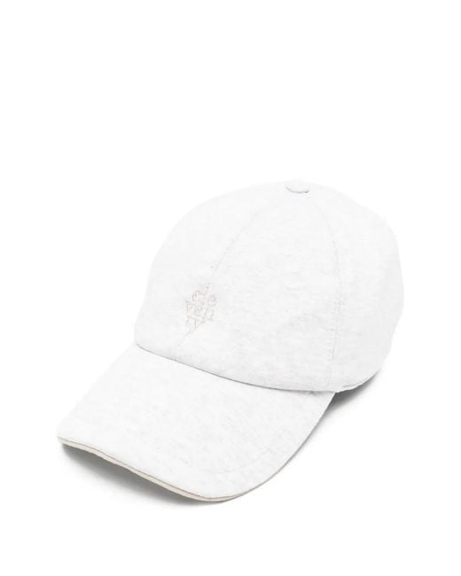 Eleventy White Logo-Embroidered Touch-Strap Baseball Cap for men