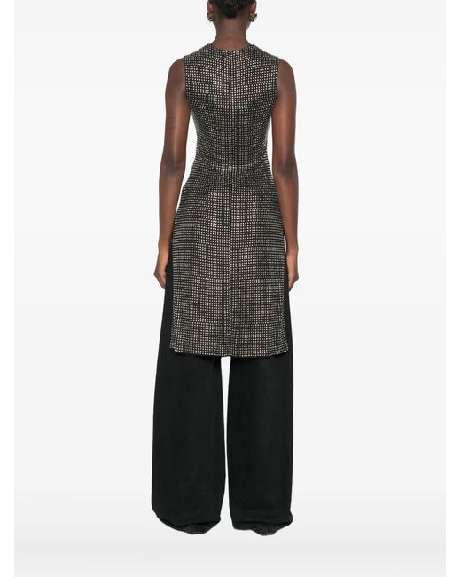 Alexander Wang Black Crystal-Embellished Asymmetric Top