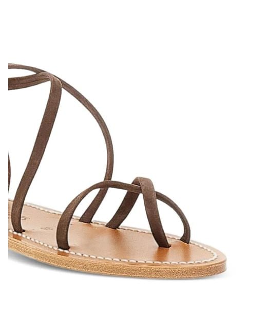 K. Jacques Brown Strappy Buckle-Fastening Sandals