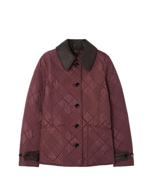 Burberry Red Quilted Nylon Fernleigh Jacket