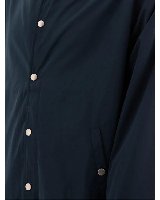 Maison Kitsuné Blue Logo-Print Shirt Jacket for men