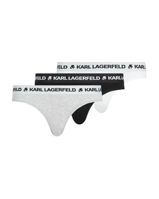 Set Di Tre Slip Con Logo di Karl Lagerfeld in Gray