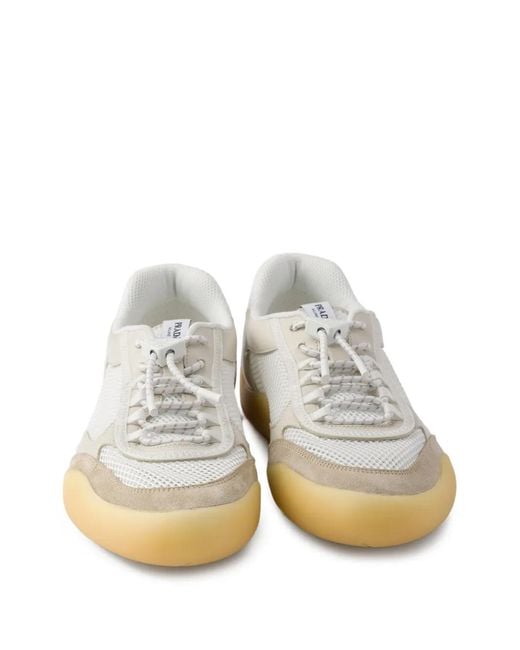 Prada White Speedrock Mesh Fabric Sneakers