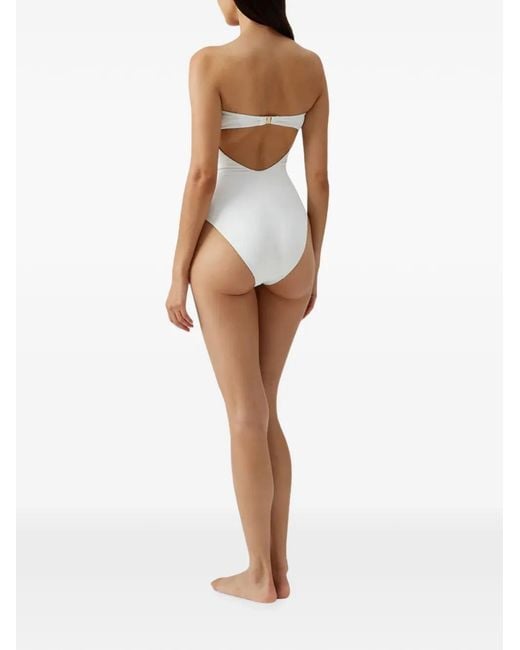 Melissa Odabash White Lucca Ribbed Swimsuit