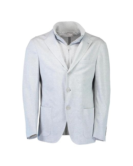 Eleventy Blue Veste À Col Et À Simple Boutonnage for men