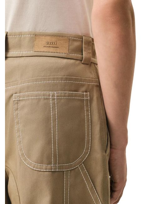AMI Natural Cotton Worker Bermuda Shorts for men