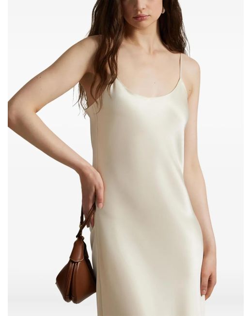 Polo Ralph Lauren White Kleid mit rundem Ausschnitt
