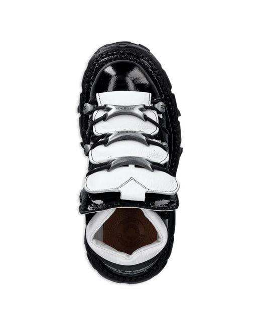 New Rock Black Platform Metal Detail Sneakers