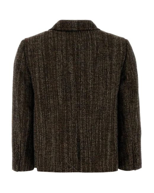 Fendi Black Tweed Double-Breasted Jacket