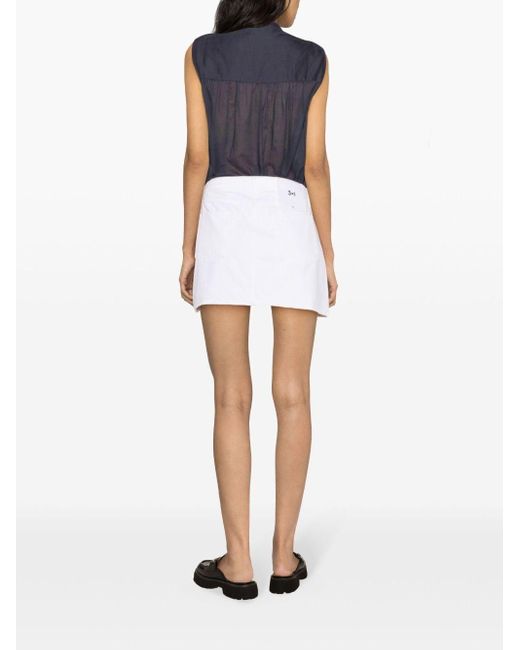 3x1 White A-line Denim Miniskirt