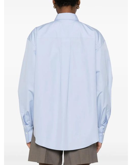 Brunello Cucinelli Blue Chest-Pocket Shirt