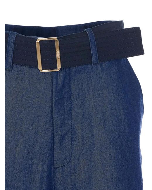 Liu Jo Blue Belted Wide-Leg Trousers