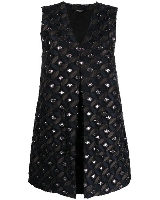 Fabiana Filippi Black Fil Coupé Mini Dress