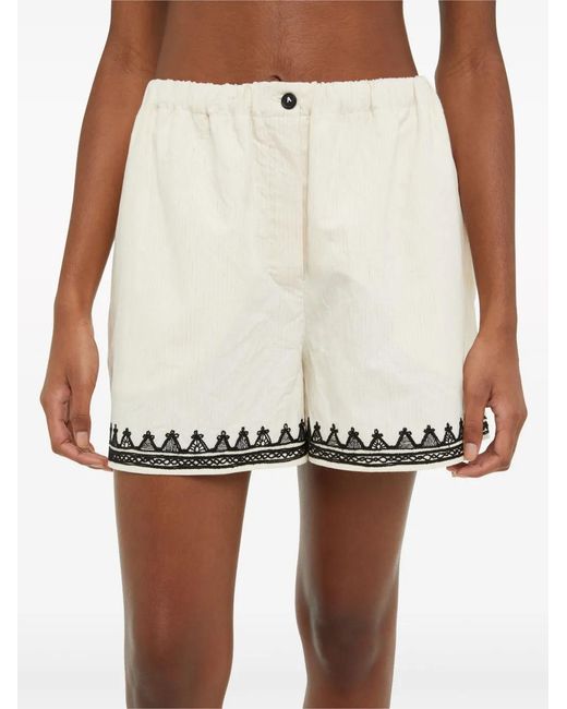 Alanui Natural Akasha Cotton-blend Shorts