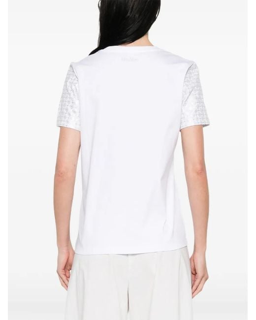 Max Mara White Geometric Pattern T-Shirt
