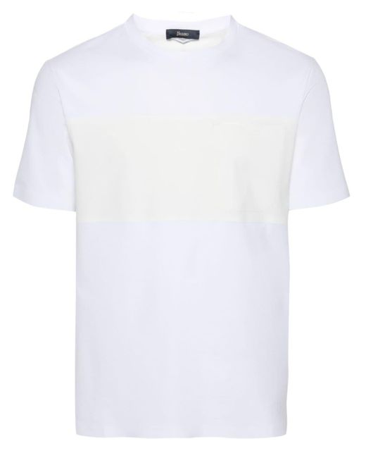 Herno White Logo-Debossed Scuba T-Shirt for men